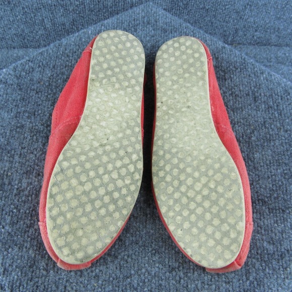 TOMS Women Flat Shoes Orange Fabric Slip On Size 8 Medium - Picture 8 of 10